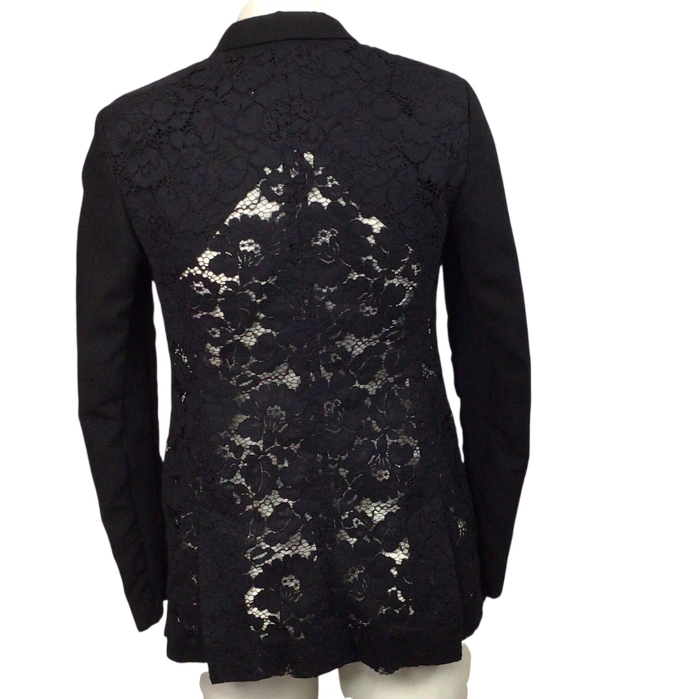Rebecca Taylor Black Lace Textured Blazer Size 2 - Picture 3 of 5